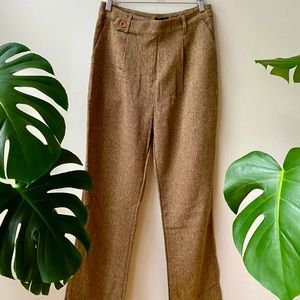 Wool Synthetic Blend Tan/Brown Pants